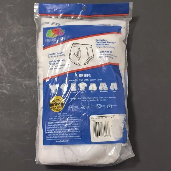 Fruit of The Loom FTL 3 Pack Men's Briefs Large 38-40 100% Cotton Vintage 2001 - Picture 4 of 8